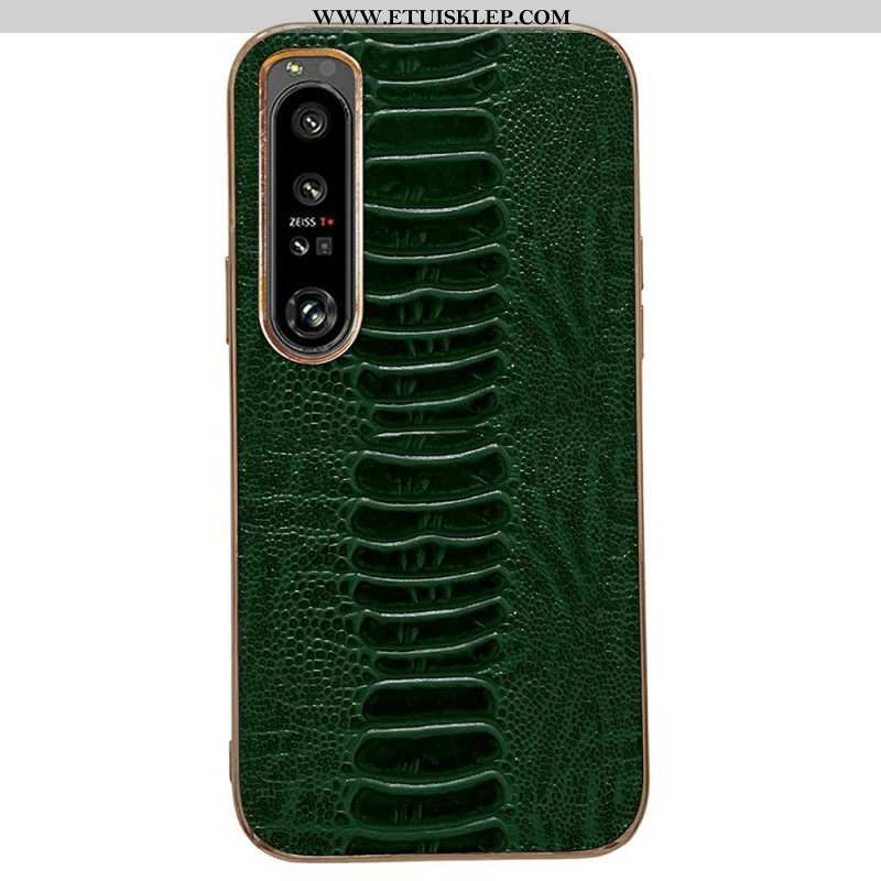 Etui do Sony Xperia 1 IV Skóra Naturalna W Stylu Krokodyla